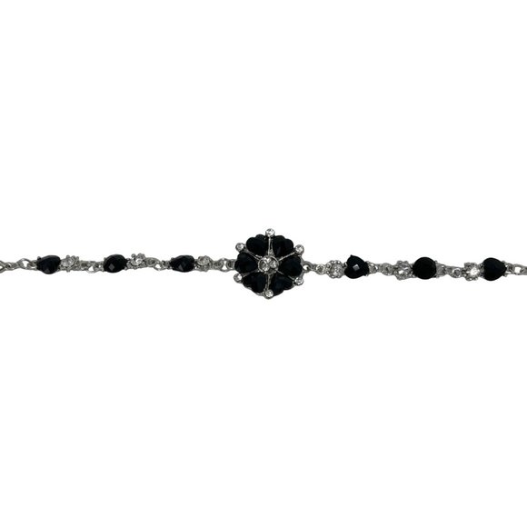 Charming Charlie Bracelet - Silver Plated Chain with‎ Heart & Round Black Stones - Picture 5 of 5